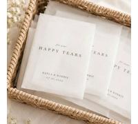 2/4/50/100 pièces Porte-serviettes de mariage personnalisés (serviettes non incluses), nom, date ou texte personnalisables, sacs d'emballage de serviettes Tears of Joy, décoration de table de mariage,