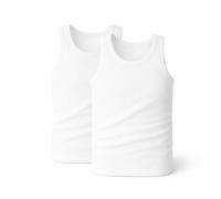 2, 4, 6, 10 maillots de corps pour homme - Double côte - Blanc - 100 % coton - Lavable à 99 °C et passe au sèche-linge, 2 doubles côtes, 4XL grande taille