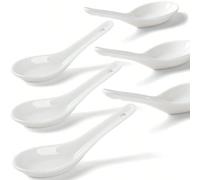 2/4/6/12 pièces Cuillères à soupe asiatiques en céramique, 13,5 cm (5,3 pouces) Cuillères à ramen convenant pour Corelle, Pho, Miso, Wonton, Ramen, Dumplings, Macarons, lavables au lave-vaisselle et r