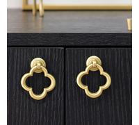 2/4/6/8/10 pièces Boutons/Poignées en forme de fleurs pour armoires, boutons de meuble en or à trou unique, anneaux de tirage pour armoires de cuisine, poignées pour armoire, placard, commode, chambre