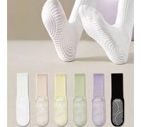 2/4/6 paires de chaussettes antidérapantes de Pilates pour femmes, chaussettes de Pilates avec grip, chaussettes de yoga adhésives avec pouvoir d'adhérence 36-39,40-43Blocs de couleur,Unicolore,RayéPo