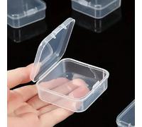 2/4/6 pièces Boîte carrée en plastique transparent, 4,5 cm/1,77 pouce, boîte de rangement transparente avec couvercle à charnière, petit conteneur de rangement pour perles, mini organisateur de rangem