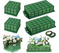 2/4/6 pièces Boîtes à fleurs en mousse réutilisables, briques de boue de fleurs suspendues avec ventouses, pour l'arrangement de fleurs, les artisanats DIY, la décoration florale printanière, les cent