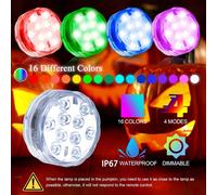 2/4/6 pièces Lumières LED étanches, Lumières de bassin submersibles IP68 avec télécommande, 16 couleurs RVB changeantes, convient pour aquarium, vase, baignoire, jacuzzi, piscine, décoration de fête,
