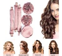 2/4/6 pièces Set de bigoudis satin sans chaleur, comprenant des bigoudis et un bonnet, convient à tous les types de cheveux, y compris longs, courts et bouclés, peut être utilisé pendant le sommeil, l