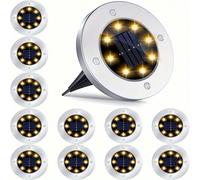 2/4/8 pièces Éclairage de sol, Éclairage de jardin solaire, Éclairage de sol extérieur lumineux à 8 LED amélioré, Éclairage de paysage solaire IP65 enfichable, Convient pour les routes, les cours, les