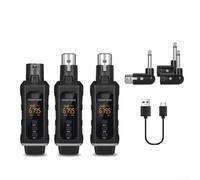 2,4 GHz Système de microphone sans fil émetteur et récepteur adaptateur dynamique/fantôme pour systèmes de sonorisation/son en direct/mixeur audio/église/studio (B)