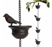 2,4 M Chaîne De Pluie pour Gouttières Jeux De Pluie avec Crochet De Suspension Et Oiseaux Rain Chimes Décoration de balcon suspendue De Chaîne De Pluies Et Un De Gouttière Décoration De Jardin