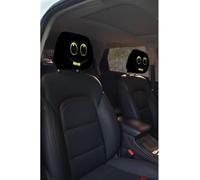 2/4 Pcs Funny Cartoon Car Headrest Covers, Big Eyes Head Rest Cover for Cars Universal Fit, Cute Funny Cartoon Eyes Car Headrest Covers, Car Seat Head Rest Protector for Cars Vans Trucks (H,4 Pcs)