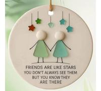 2/4 Pcs Heart-Shaped Sea Glass Friendship Decor, Friendship Heart Ornament for Christmas Tree Hanging Ornaments, Gifts for Best Friend, Seaglass Hanging Ornament for Christmas (C,4 Pcs)