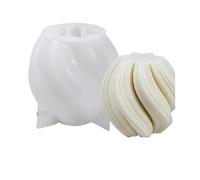 2/4 PIÈCES Bougie Moule En Silicone Boule Tissée Spirale Géométrie Cylindrique pour Bougies(2 pcs White11)