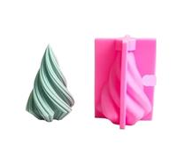 2/4 PIÈCES Bougie Moule En Silicone Boule Tissée Spirale Géométrie Cylindrique pour DIY, Décoration Maison(2 pcs White13)