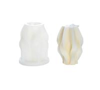 2/4 PIÈCES Bougie Moule En Silicone Boule Tissée Spirale Géométrie Cylindrique Pour Fabrication de Bougies(2 pcs White04)