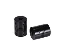 2/4 PIÈCES Coupleur d'arbre flexible 5x8 mm 5x5 mm Moteur pas à pas alliage en aluminium Couplage flexible noir/argent for les pièces de l'imprimante 3D(2pcs black 5x5)