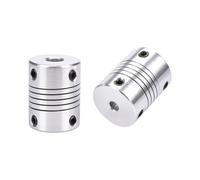 2/4 PIÈCES Coupleur d'arbre flexible 5x8 mm 5x5 mm Moteur pas à pas alliage en aluminium Couplage flexible noir/argent for les pièces de l'imprimante 3D(2pcs silver 5x5)