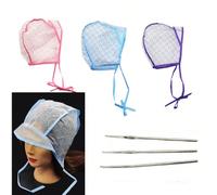 2/4 pièces Ensemble de bonnets de coloration des cheveux, bonnet de crème colorante à usage unique avec crochet, kit de coloration des cheveux DIY, pour mettre en évidence et teindre rose,bleu,Violet,