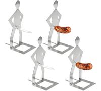 2/4 PièCes Porte Saucisse Barbecue Zizi,Support à Saucisses En Acier Inoxydable, Support à RôTir Portable Pour Hot-Dog, Supports De Barbecue CréAtif De Saucisse D'Homme, Pour Barbecues En Plein Air
