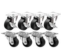 2/4 Pièces Roulette Pivotante Robuste Roues De Chariot Silencieuses Rotative Meubles avec Frein Verrouillage Sécurité for Table Chaise Canapé(2 brake-2 no brake,1.5 inch)