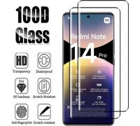2/4 pièces verre trempé HD pour Redmi Note 14 Pro 5G/4G /Redmi Note 14 Pro + 5G 3D incurvé quatre côtés colle protecteur d'écran For Note 14 Pro 5G