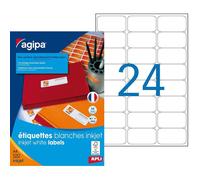 APLI Étiquettes 119841 – Jet d'encre arrondies 63,5 x 33,9 mm 2400 pièces