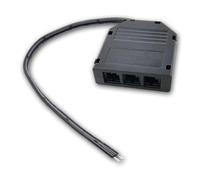 2.422/5.000 Répartiteur Mini AMP 3 Voies avec câble de raccordement - Répartiteur LED 3X Sorties - Prises AMP, entrée avec extrémité de câble Ouverte, Noir, protégé Contre l'inversion de polarité