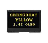 2.42inch OLED Display Module - 128x64 Resolution, SPI/I2C, Compatible with Raspberry Pi/Arduino, SSD1309 Driver Chip with Metal Case (Yellow)