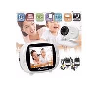 Babyphone GENERIQUE 2,4G 3.5 LCD d'écran vidéo sans fil bébé moniteur Babyphone vision nocturne infrarouge Blanc