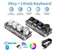 2.4G 3 touches personnaliser clavier Bluetooth bouton Macro copier coller touche de raccourci e-sports jeu Mini mécanique prise chaude Mini clavier Wire Bluetooth White