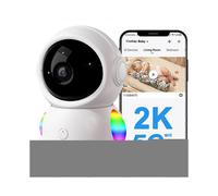 2.4G 5G Dual Frequency Baby Monitor 2K Night Vision RGB Light Crying Noise Detection One Touch Call Baby Intercom
