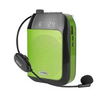 2.4G 60M Microphone sans Fil 15W Amplificateur Haut-Parleur avec Fonction d'enregistrement Bluetooth FM pour Guide Touristique Enseignant,Vert