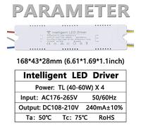 2.4G Intelligent LED Driver 24-40Wx4 40-60Wx4 Télécommande Alimentation Gradation 240mA Plafonnier Changement de Couleur Transformateur((40-60W) X4)