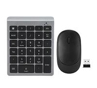 2.4G Wireless Keyboard and Mouse Combo Stable Anti Interference Digital Office Keyboard with Numeric Keys USB Mute Mouse for Laptop Business Banking ABS Black 230g