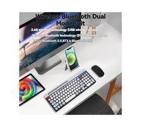 2.4G Wireless Keyboard Mouse Combo PortÃ¡til Bluetooth Colorido Teclado RecarregÃvel Silencioso para Tablet Laptop Desktop