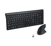 2.4GHz sans Fil Vertical Ergonomique Souris et Clavier Combo Slim Portable Taille pour PC Ordinateur de Bureau Ordinateur Portable Tablette Mac (Right-Handed)