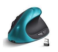 2,4GHz Silencieuse Souris Ergonomique Sans Fil, Rechargeable, Verticale, 1600 DPI, pour Ordinateur Portable, Blue