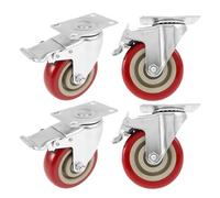 2/4Pcs 3 Inch Heavy-Duty Swivel Casters With Silent Brake - 360° Rotating Wheels For Furniture Platform Carts Home Use(4Pcs)