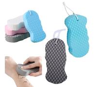 2/4PCS Magic Exfoliating Bath Sponge 3D - Soft High Rebound Exfoliating Body Sponge, Dead Skin Remove, Skin Friendly & Reusable for Adults, Children, Pregnant Women (Blue + Black)