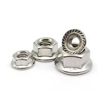 2/5/10/20/25/50/100 pièces M3 M4 M5 M6 M8 M10 M12 DIN6923 tête hexagonale en acier inoxydable, écrou de blocage à bride Spinlock dentelée(25pcs M5)