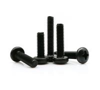 2/5/10/20/50 pc GB818 M1.6 M2 M2.5 M3 M4 M5 M6 M8 M10 Noir 304 en Acier Inoxydable Boulon Rond Encastré Vis À Tête Panoramique(18mm,10pcs M4)