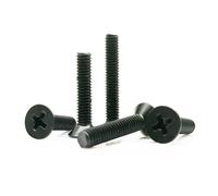 2/5/10/20/50 pièces GB819 M1.6 M2 M2.5 M3 M4 M5 M6 M8 M10 Noir 304 Acier Inoxydable Croix Plat tête fraisée Boulon vis(25mm,50pcs M3)