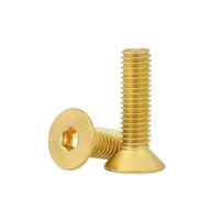 2/5/10/20 pièces DIN7991 vis plate en laiton M2 .5 M3 M4 M5 M6 M8 M10 pur hexagone Allen douille à tête fraisée boulons(25mm,M6 (5pcs))