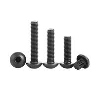 2/5/10/20 pièces Vis à tête ronde hexagonale creuse en acier noir 12,9 mm M3 M4 M5 M6 M8 M10 M12 ISO 7380 L=3-100(15mm,M4(20PCS))