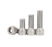 2/5/10/50pcs DIN912 M1.4 M1.6 M2 M2.5 M3 M4 M5 M6 M8 M10 A2-70 304 Stainless Steel Hexagon Hex Socket Cap Head Screw Bolt(60mm,10pcs M6)