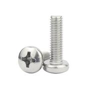 2/5/10/50pcs M1.6 M2 .5 M3 M4 M5 M6 M8 GB818-85 A2-70 304 acier inoxydable croix ronde vis à bois boulon(12mm,50pcs M2)