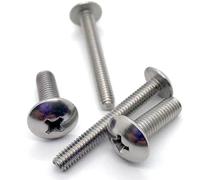 2/5/10/50pcs M2 .5 M3 M4 M5 M6 M8 304 acier inoxydable JISB1111T tête de poutre transversale grand boulon à vis rond(75mm,M6 10pcs)