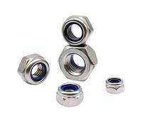 2/5/10/50pcs M2.5 M3 M4 M5 M6 M8 M10 M12 M16 DIN985 316 A4 Acier inoxydable Hexagonal Hexagonal Insert En Nylon Écrou Autobloquant Nylock Contre-écrou(M2.5 50pcs)