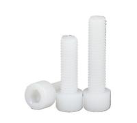 2/5/10/50pcs M3 M4 M5 M6 M8 M10 M12 blanc Nylon plastique Allen clé de pilote hexagone à six pans creux tête boulon vis L = 5-120mm(12mm,50pcs M3)