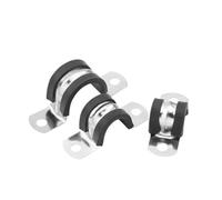 2/5/10 colliers de serrage en acier inoxydable à 2 trous avec sangle de suspension isolante en caoutchouc for tuyaux rigides, flexibles et câbles(M48 3pcs)