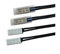 2/5/10 pièces KSD9700 5A 250V 0°C 5°C 10°C 15°C 20°C 25°C 30°C 35°C Interrupteur de température à disque bimétallique N/O Protection thermique basse température(25C 25C OFF 13C ON,10PCS -5A-pl)