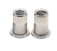 2/5/10pc M3 M4 M5 M6 M8 M10 M12 304 Écrous Rivetés À Tête Plate En Acier Inoxydable Grande Fraisée Écrou Rivets Rayures Verticales(M6 10pcs)